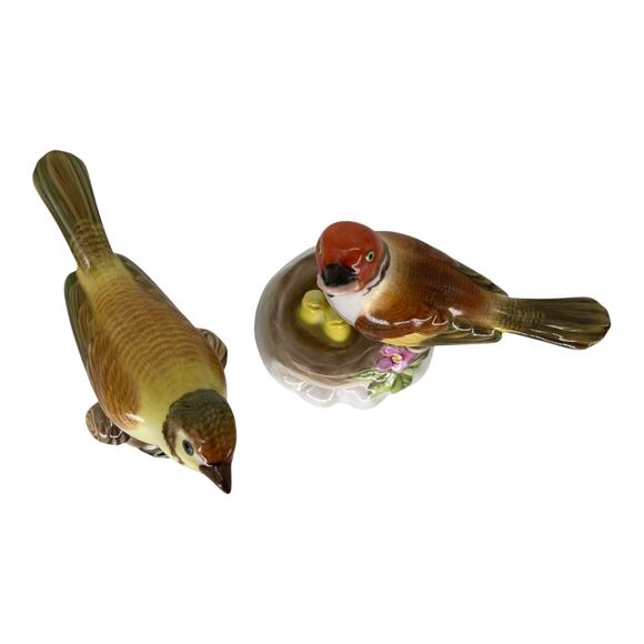 Lot of 2 Vintage Herend Hungary Hand Painted Porcelain Bird - Picture 2 of 6